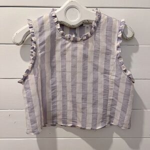 DRA  LOS ANGELES – Size L – Lavender & White Ruffled Striped Top